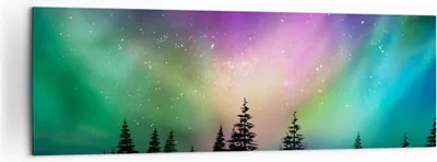 Produktbild von Bild auf Leinwand - Leinwandbild - Aurora Polar Nacht - 160x50cm - Wand Bild - Wanddeko - Leinwanddruck - Bilder - Kunstdruck - Wanddekoration - Leinwand bilder - Wandkunst - AB160x50-3454