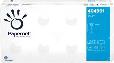 Immagine prodotto di 9 rotoli di carta igienica Papernet 404901, 3 veli, 250 fogli, bianca, 8 rotoli per confezione