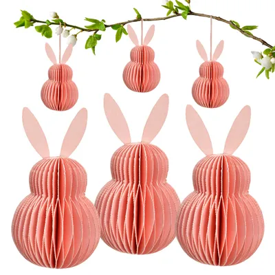 Image de Décoration de Pâques Œufs de Pâques à suspendre roses Set de 6 pcs