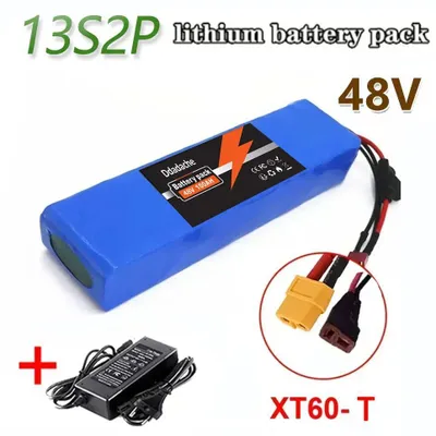 Produktbild von Lithium-Ionen Akkupack - 48V 100Ah E-Bike/E-Scooter Akku - 13S2P mit BMS - XT60 & T-Stecker - Ladegerät 54,6V inklusive - Für 250–1000W Motoren