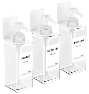 Produktbild von 3-teilige Wandseifenspender - 500 ml - Transparent