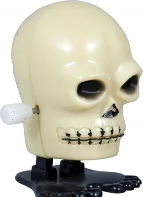 Produktbild von Aufziehbarer laufender springender Kunstschädelkopf, Halloween-Dekoration