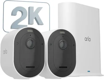 Produktbild von Arlo Pro 5 2K Spotlight Überwachungskamera außen, 2er Set weiß, IP-Sicherheitskamera, Innen & Außen, Verkabelt & Kabellos, Decke/Wand, Weiß, Vietnam