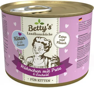 Produktbild von Bettys Landhausküche Katze Kitten Hühnchen mit Pute 200 g