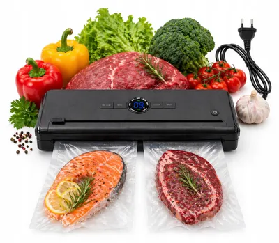 Zdjęcie produktu dla Zgrzewarka próżniowa do jedzenia żywności pakowarka automatyczna mocna 115W