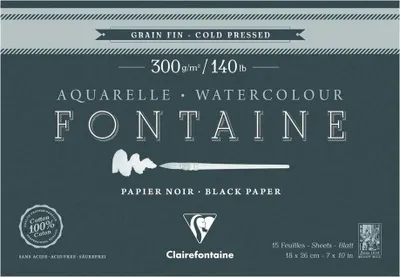 Zdjęcie produktu dla Clairefontaine 975302C, Podkładka z papieru artystycznego, 300 g/m², 15 ark.