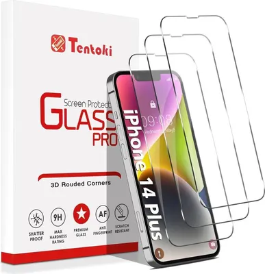 Immagine prodotto di Tentoki pellicola protettiva iPhone 14 Plus 13 Pro Max 6,7 pollici [3 pezzi] vetro temperato antigraffio antiolio antibolle