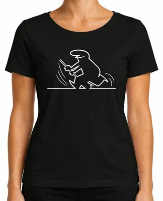 Imagen del producto de Camiseta para mujer, diseño "Linea Balum Strichmännchen", estilo caricatura, color , talla XL