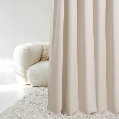Produktbild von ROOM99 Vorhang mit Kräuselband Aura 140 x 300 cm Hellbeige, 1 Stück