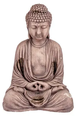 Produktbild von Buddha-Statue Aruna - innen/ausen - Kunststein - grau/bronze - 27 x 40 cm