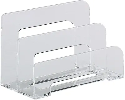 Produktbild von Briefständer Acryl 2 Fächer 150x75x95mm glasklar Packung mit 12 Stück