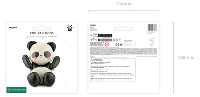 Image de Ballon en aluminium Panda 68 x 72 cm debout, à remplir d'air
