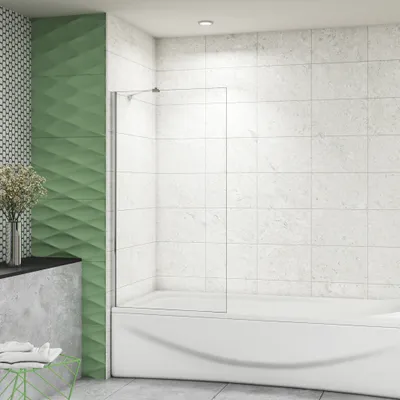 Produktbild von 70X140cm Badewannenaufsatz Duschabtrennung 6mm ESG Sicherheitsglas Duschwand Badewanne Aufsatz
