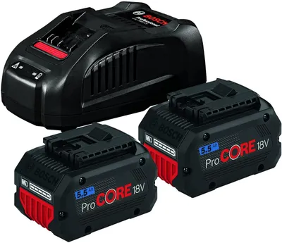 Image de Pack de 2 batteries 18V Procore 5,5Ah + chargeur rapide - BOSCH - 1600A0214C