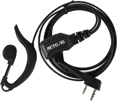 Zdjęcie produktu dla Retevis R111 Radio Headset G-shape Volume Adjustable Radio Headset Zestaw słuchawkowy kompatybilny z RT24 RT21 RT22 RT27 H777 BF-888S BF-88E UV-5R Kenwood (1 szt.)