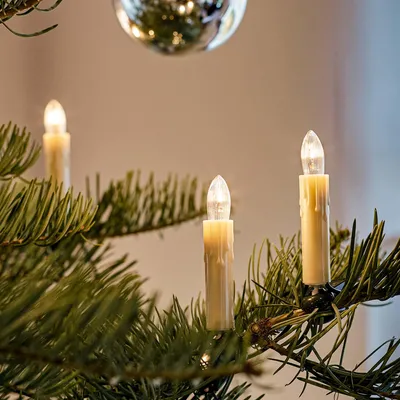 Produktbild von Lichterkette Weihnachtsbaum innen 15 teilig, Germany, Riffelkerzen, mit Wachstropfen, Glühfaden 811575