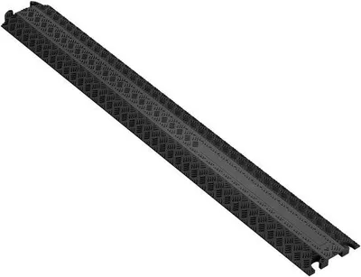 Produktbild von Kabelbrücke 1-Kanal - TPR-Kabelträger - 907 kg Tragfähigkeit - 100 x 13 x 2 cm - Schwarz