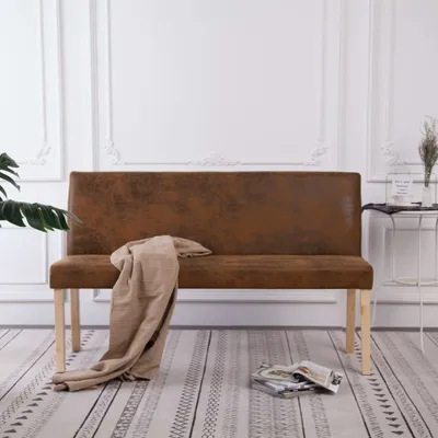 Immagine prodotto di Panca The Living Store 139,5 cm marrone effetto scamosciato