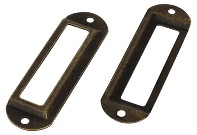 Produktbild von 20 Stš¹ck Bš¹roapotheke Schublade Etikettenhalter Etikettenrahmen Bronze 70x21mm
