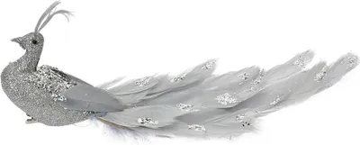 Obrázok produktu pre Clayre & Eef Dekorácie Vtáky 30x9x9 cm Strieborný plast
