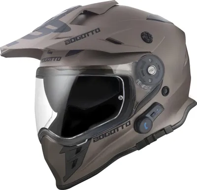 Image de Casque enduro Bluetooth Bogotto H331 BT, couleur marron mat, taille 2XL