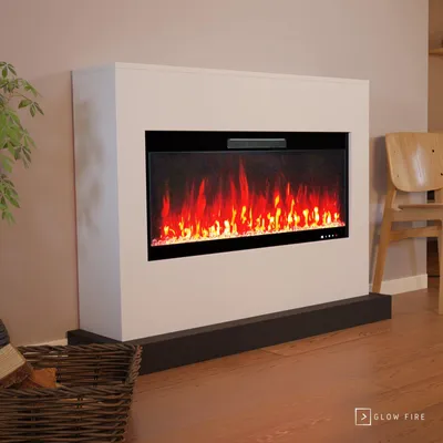 Produktbild von Glow Fire Elektrokamin 'Zeus106' | LED Standkamin in weiss mit Heizung (1500 W) | HxBxT: 100x135x35 cm