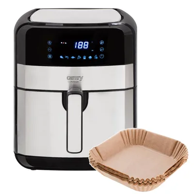 Zdjęcie produktu dla Frytkownica beztłuszczowa 9 programów 5,0 l Airfryer Camry CR 6311 + wkłady papierowe do frytkownicy 16 cm biodegradowalne 100 sztuk