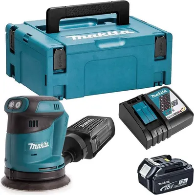 Produktbild von Makita DBO 180 RF1J Akku Exzenterschleifer 18 V 125 mm + 1x Akku 3,0 Ah + Ladegerät + Makpac
