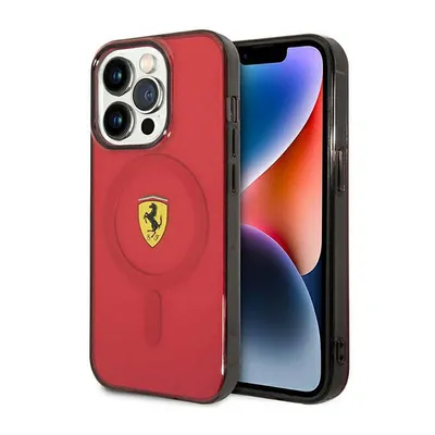Produktbild von Ferrari FEHMP14LUKR iPhone 14 Pro 6.1" rot/rot Hardcase Translucent Magsafe Handyhülle