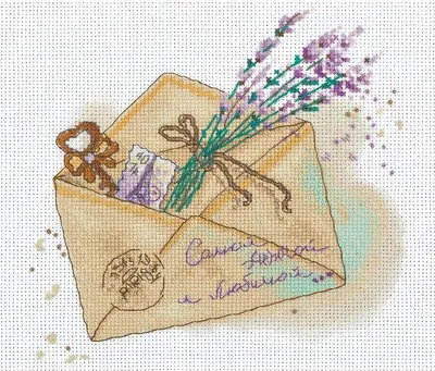 Produktbild von Panna Kreuzstichset "Brief" 18x18cm, Zählmuster
