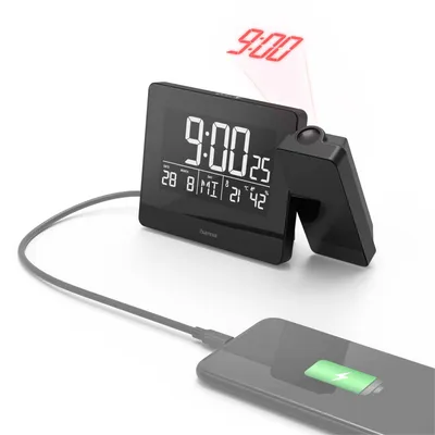 Produktbild von Hama Wecker Projektionswecker "Plus Charge", Schwarz