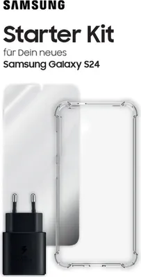Produktbild von Samsung Starterkit für Galaxy S24 Ultra mit 25W Schnellladefunktion und 9H Displayschutz