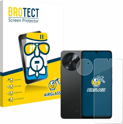 Produktbild von BROTECT Schutzglas für Doogee Note 59 Pro Plus (Display+Kamera) Schutzfolie Panzer Folie Glas Display Schutz klar