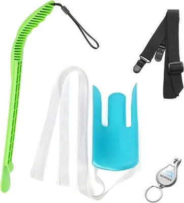 Produktbild von Kousenanziehhilfe-Set – Sockenanziehhilfe – Hilfsmittel zum selbstständigen Anziehen – 3-in-1-Hilfsmittel – 16,6 x 9,8 cm – Grau