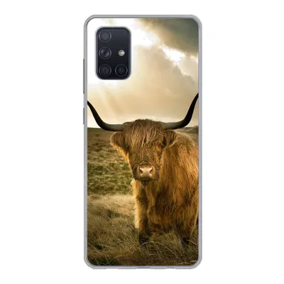 Produktbild von MuchoWow® Handyhülle Schutzhülle Hülle für Samsung Galaxy A51 Schottischer Hochländer - Sonne - Tiere Silikon Softcase Handy Hülle - Schutzabdeckung