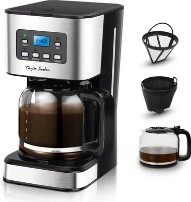 Immagine prodotto di Macchina da caffè da 950 W con timer, filtro riutilizzabile e contenitore termico, capacità 1,5 L, sistema antigoccia, senza BPA, nero