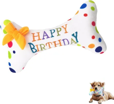 Imagen del producto de Juguete para perros, hueso de peluche, suave, ideal para cumpleaños, para perros