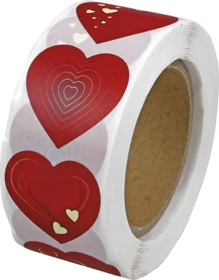 Obrázek produktu pro Papírové samolepky na pásce Srdce 25x25mm 500 kusů