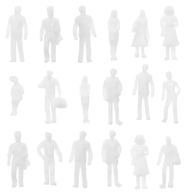 100 weiße Miniaturfiguren 1:150, unbemalt, 13 mm, für Modellbau