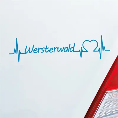 Produktbild von Auto Aufkleber Westerwald Puls Herzschlag mit Ferien Region Motiv 19x5 cm Hellblau Sticker Heckscheibenaufkleber