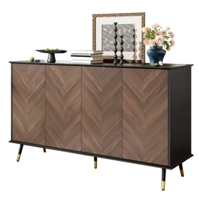 Produktbild von Sideboard, Kommode Schrank mit 4 Türen & höhenverstellbaren Regalen, Stauraum für Wohnzimmer, Flur & Esszimmer
