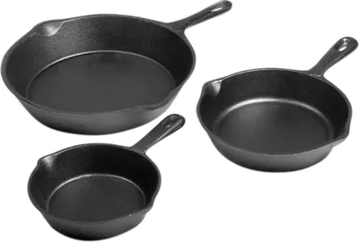 Obrázok produktu pre ToCis Big BBQ, sada 3 liatinových panvíc, okrúhle, Ø12/16/21 cm