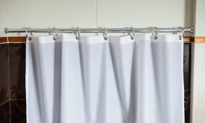 Produktbild von Textil Duschvorhang WEISS (200x220 cm inkl. Duschvorhangringe, magnetisch beschwert)