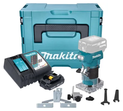 Image de Makita DRT 52 RY1J Affleureuse sans fil 18 V 6 mm Brushless + 1x batterie 1,5 Ah + chargeur + Makpac