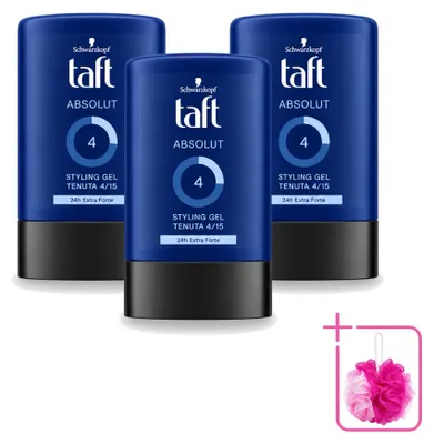 Produktbild von 3 x Schwarzkopf Taft Absolut Haargel für Männer - Langanhaltender Halt - 300 ml - Sparpackung - 3 Stücke