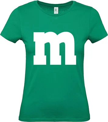 Produktbild von MM Shirt T-Shirt 100% Baumwolle M&M Damen Kostüm Verkleidung M und M Gruppen T-Shirt - Karneval Fasching JGA Festival Shirt Farbe wählen: grün Shirt Größe wählen: M