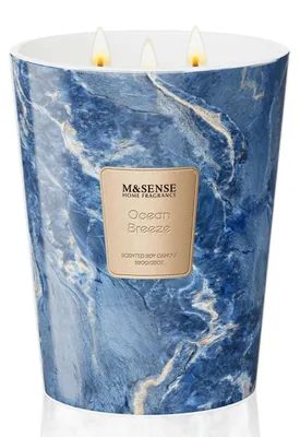 Productafbeelding van Geurkaars "Zeebries", 990g, sojawas, 3 lonten, brandduur 150 uur, glazen pot
