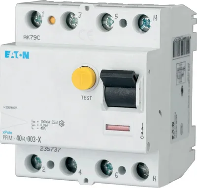 Produktbild von Eaton FI-Schalter Typ A/G 10kA 63A/4pol/30mA (63A vs) Eaton PFIM-63/4/003-XG/A, 1 Stk.