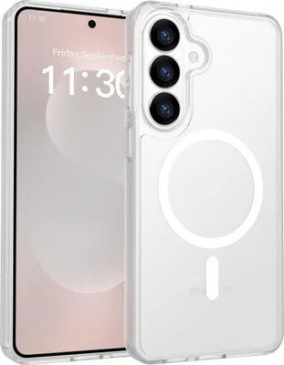 Image de Coque magnétique pour Samsung Galaxy S26+, compatible avec MagSafe, dos mat translucide, coque de protection antichoc transparente