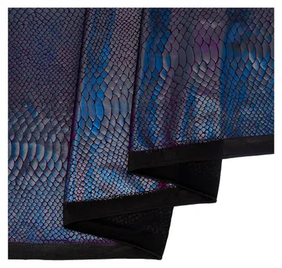 Produktbild von 1,78 m Schlangenhautmuster Stoff 1 m breit Schwarz schillernd Reptilienstoff glitzernd Schlangenhaut Druck dehnbarer Stoff für DIY Nähen Handwerk Kleid Tanzbekleidung Kostüm